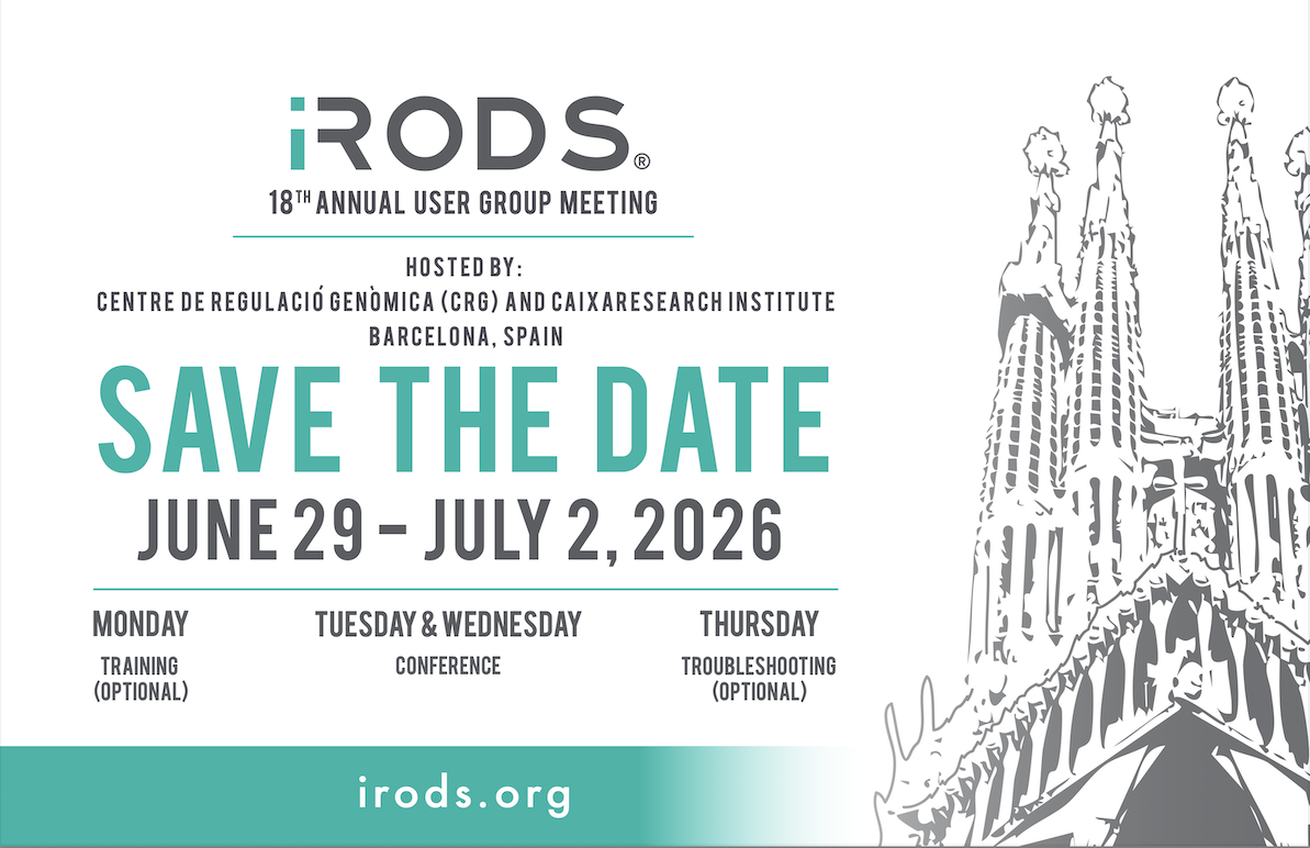 iRODS UGM 2026, Hosted by the Centre for Genomic Regulation (CRG), June 29 - July 2, 2026